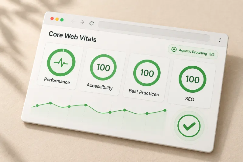 Web vitals for KindbergCo Umbraco Platform, 100% accross the board.