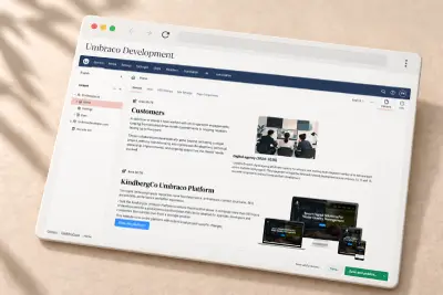 Umbraco Development - Picture of umbraco UI in a browser.