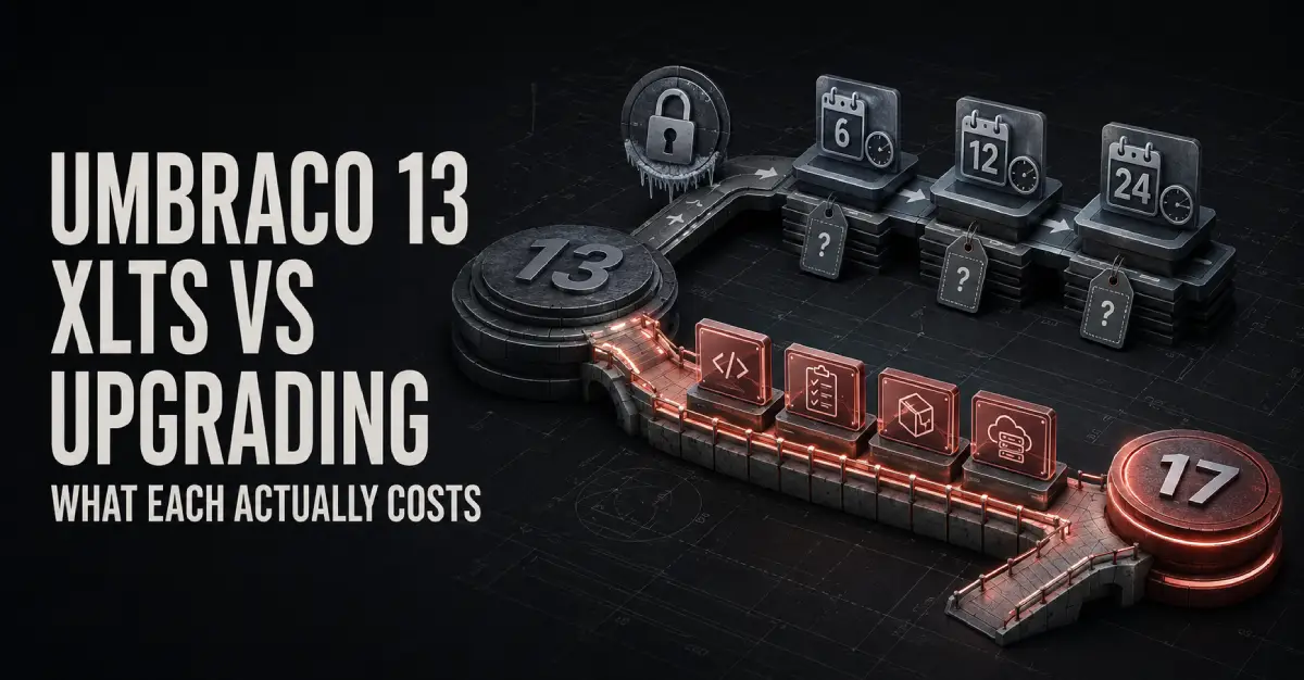 Umbraco 13 XLTS vs upgrading: what each actually costs