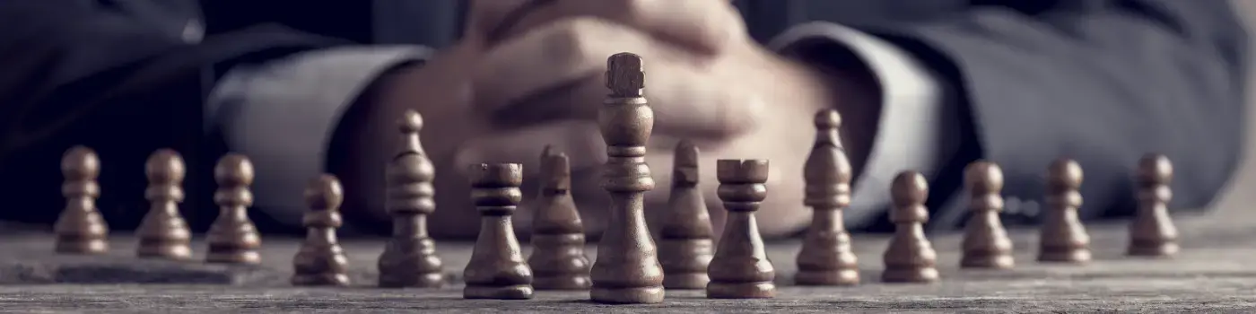 Strategy visualized by chess pieces